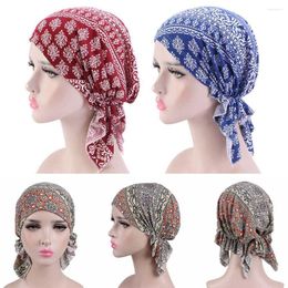 Bandanas Beanies Headwrap Fashion Casual Men Women Floral Print Turban Cotton Hat Bandana Chemotherapy National Wind