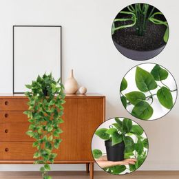 Decorative Flowers Chic Simulation Plant Refreshing No Watering Colorfast Wall Indoor Outdoor Bonsai Fake Hanging Shelf Decor