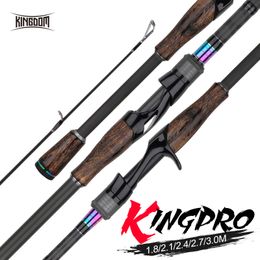 Boat Fishing Rods Kingdom Kingpro Spinning Rods For Fishing 1.8m 2.1m 2.4m Casting Fishing Pole 2 Sections Lure Rod Travel Rod With Two Tips Power 230324