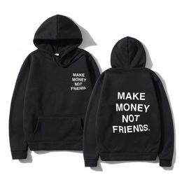 Mens Hoodies Harajuku Hoodie Streetwear Make Money Not Friends Men Fashion Letter Print Sweatshirt Sudaderas Hombre Hoody Clothes 230323