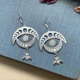 Dangle Earrings Moon Phase Sun Bee For Women Vintage Personalized Party Gift Ladies Piercing Pendant Eardrop Jewelry Accessories