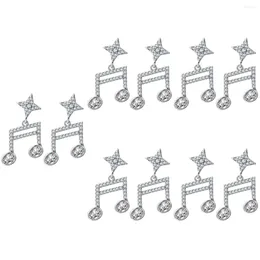 Backs Earrings 5 Pairs Musical Note Minimalist Jewellery For Women Music Lovers