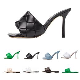 2023 Flat Slides Lido Sandals Sexy Ladies Wedding High Heels Shoes Top Quality Women Designer Slippers Dress Shoes Square Mules Shoes 9 Colour 34-40