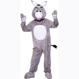 Adult size Grey Donkey Mascot Costumes Animated theme Cartoon mascot Character Halloween Carnival party Costume