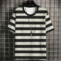 Mens TShirts Striped Shirt Tshirt Short Sleeve Tees Summer Casual Streetwear Oversized Fashion Sweatshirt Clothes 230322