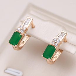 Dangle Earrings Kinel 585 Rose Gold Colour Bride Wedding Earring Fashion Green Natural Zircon Drop Daily Fine Vintage Jewellery