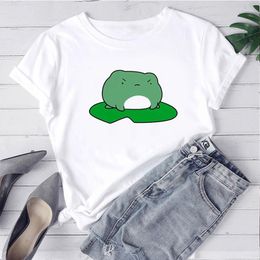 Women's T Shirts Women T-shirts Ulzzang Hip Hop Streetwear Harajuku Short Sleeve Tshirt Cute Big Frog Shirt Tops Summer Casual Oversized