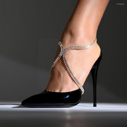 Anklets Sexy Femme Crystal High Heel Anklet For Women Luxury Zircon Foot Chain Jewellery Cz Bracelet Summer Fashion Gi V3k6