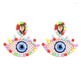 Stud Earrings Sehuoran Bohemian Eyes For Women Brand Summer Color Designs Cute Bead Wedding Statement Gift