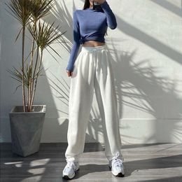 Women's Pants & Capris HOUZHOU Women Sweatpants Korean Fashion Hiphop Oversize Gray Jogging Baggy Sports High Waist Joggers White Trousers F