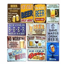 Vintage Beer Metal Tin Sign Bar Decoration Vintage Beer Poster Club Wall Decorative Home Decor 30X20cm W03