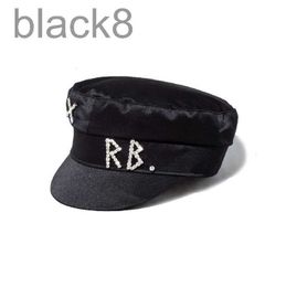 designer Simple Rhinestone Hat Women Men Street Fashion Style Newsboy Hats Black Berets Flat Top Caps UUVU