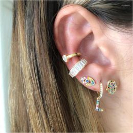 Backs Earrings 925 Sterling Silver Fashion Cubic Zirconia Cuff Earring Ear 2023 Women Cz No Piercing Earr Clip Charming Jewellery