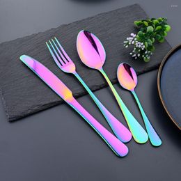 Dinnerware Sets 24Pcs Set Stainless Steel Green Gold Tableware Knives Forks Spoons Dinner Cutlery Flatware Kitchen Silverware