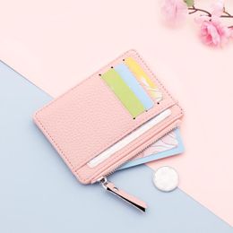 Storage Bags 1PCS Men/Women Mini ID Card Holders Business Holder PU Leather Slim Bank Case Organiser Wallet Zipper Unisex