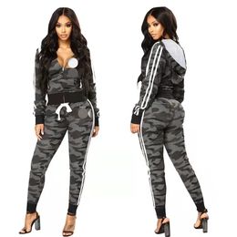 Women's Two Piece Sets H11115 Fashion Women's Fashion Casual Camo Print Sports Cover