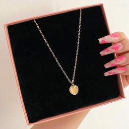 Choker Chokers Trendy Heart Shaped Pendant Necklace Opal Chain Shiny Women 2023 Engagement Jewellery Wedding GiftsChokers Llis22
