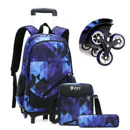 School Bags Kids Trolley Backpacks Children Luggage School Bags for Girls Boys Backpack Schoolbag Cosmic Starry Sky School Bags with Wheel 230324