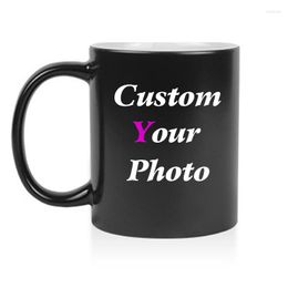 Mugs Personalised Custom Heat Color Changing Magic Coffee Mug Ceramic Tea Cup With Your Po Text Logo