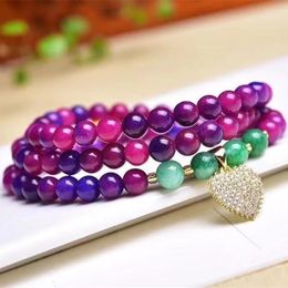 Strand Natural Purple Sugilite Chalcedony Jades Stone Beads For Jewelry Making Bracelet Necklace