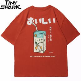 Mens TShirts Hip Hop Tshirt Men Japanese Kanji Letter Drink Print Embroidery T Shirt Streetwear Harajuku Summer Short Sleeve TShirt 230324