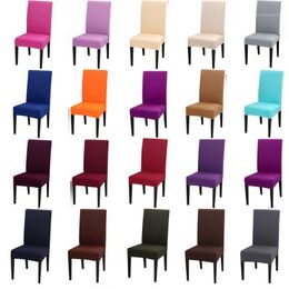 Chair Covers Solid Colors Flexible Stretch Spandex Cover For Wedding Party Elastic Multifunctional Dining Furniture Home Decor1