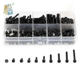 Tool Parts 280pcsbox M2 M2.5 M3 Screw kits Hex socket head cap screw DIN912 Black steel Hexagon Cylinder Bolt Kits 230323