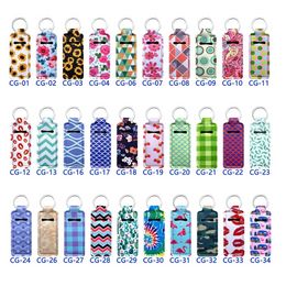 Party FavorLip Gloss Holder Keychain Neoprene Chapstick Lip Balm Holder Rectangular Shape E0324