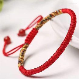 Charm Bracelets Lucky Rope Women And Men Jewellery Hand-woven Red Nice Hand Embellished With Coloured Ropes Literary Ethnic Style