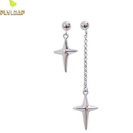 Charm Flyleaf Asymmetric Cross Long Drop Earrings for Women 2022 Ny trend 925 Sterling Silver Fasion Jewellery Accessories Z0323