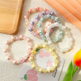 Korean Trendy Girl Style Candy Color Star And Ball Beaded Bracelet For Women Temperament Party Accessories Daily Jewelry