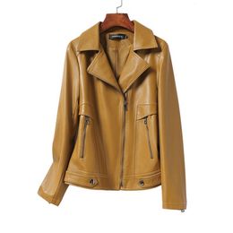 Women's Jackets PU Leather Suede Jacket Spring Summer Women Coat Suit Outerwear Overcoat LF2301DG 230324