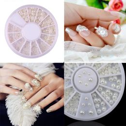 Nail Art Decorations White Half Round Pearls Acrylic Rhinestone Crystal Beauty DIY Accessorios High Quality Pearl Beads JewelryNail