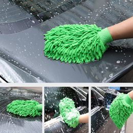 Car Microfibre Wash Sponge Cleaning Drying Gloves Ultrafine Fibre Chenille Microfiber Window Washing Tool Home Cleaning Car Wash Glove Auto Accessories