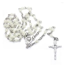 Pendant Necklaces Catholic Prayer Small Beads Chain Holy Rosary Necklace Crucifix Cross Our Lady Virgin Mary Medal Church Jewelry Gifts