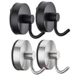 Hooks & Rails 2/4PCS Black Vacuum Suction Cup Hook Punch-free Wall Hangers Towel Keys Coat Reusable Shower Home Bathroom AccessoriesHooks