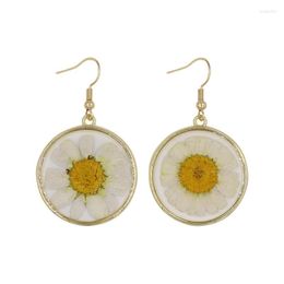 Stud Earrings Mori Fresh Daisy Sunflower Dried Flower Female Ear Clip For Women Korean Wholesale