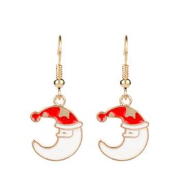 Dangle Earrings & Chandelier Dongsheng Fashion Women Moon Santa Claus Lovely Tree Bell Christmas Jewelry Earring For Gifts -15