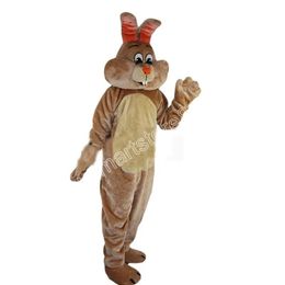 Adult size Beige Rabbit Easter Mascot Costumes Animated theme Cartoon mascot Character Halloween Carnival party Costume