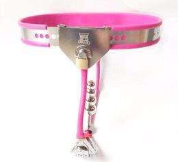 Chastity Devices 2022 Newst Style Stainless Steel Chastity Belt With Anal Plug Bondage Pants 3 Colour Silicone Liner Sex Toys Adult Games For Women