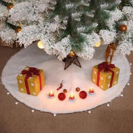Christmas Decorations Xmas Tree Skirt Decor Plush Base Party White Snow 60cm Mat Cover Supplies