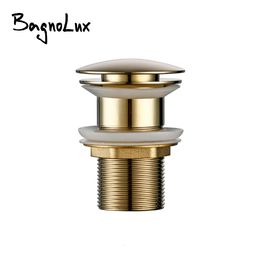 Drains Pop Up Drain Button Bathroom Sink Plug Drainer Syphon Waste Stopper Wash Basin Faucet Accessory Washbasin Pipe Black Gold Rose 230323