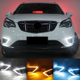 2PCS Car DRL For Buick Envision 2018 2019 LED Daytime Running Light Fog light Driving Daylight Turn Signal lamp