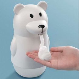 Liquid Soap Dispenser Automatic Cute Bear Shape Infrared Sensor Touchless Soap Dispenser 300ml USB Rechargeable Foaming Soap Dispenser 230323