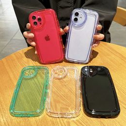 Ins Korean cases Cute Morandi Color The Soap Phone Case For iPhone 15 14 13 12 Pro Max 11 7 8 plus Plain Matte Oval Shockproof Soft Cover Funda