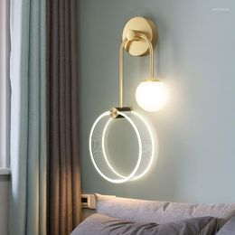 Wall Lamps Modern Style Reading Lamp Marble Frosting Dorm Room Decor Black Bathroom Fixtures Outdoor Lighting