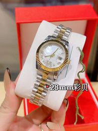 With Original Box 28mm 31mm Lovers Watches Diamond Mens Women Gold Face Automatic Wristwatches Ladies Watch 2813