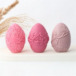 Candles Carved Egg Silicone Candle Mold for DIY Aromatherapy Candle Plaster Ornaments Soap Epoxy Resin Mould Handicrafts Making Tool 230324