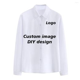 Women's Blouses Plus Size Fashion Button Up Shirt 3D Full Print DIY Custom Design Long Sleeve Blouse