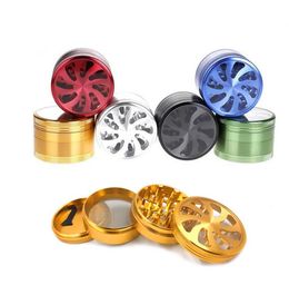 63mm Aluminium Alloy Tobacco Dry Herb Grinder Spice Smoking Herbal Grinders 4 Pieces with Clear Window